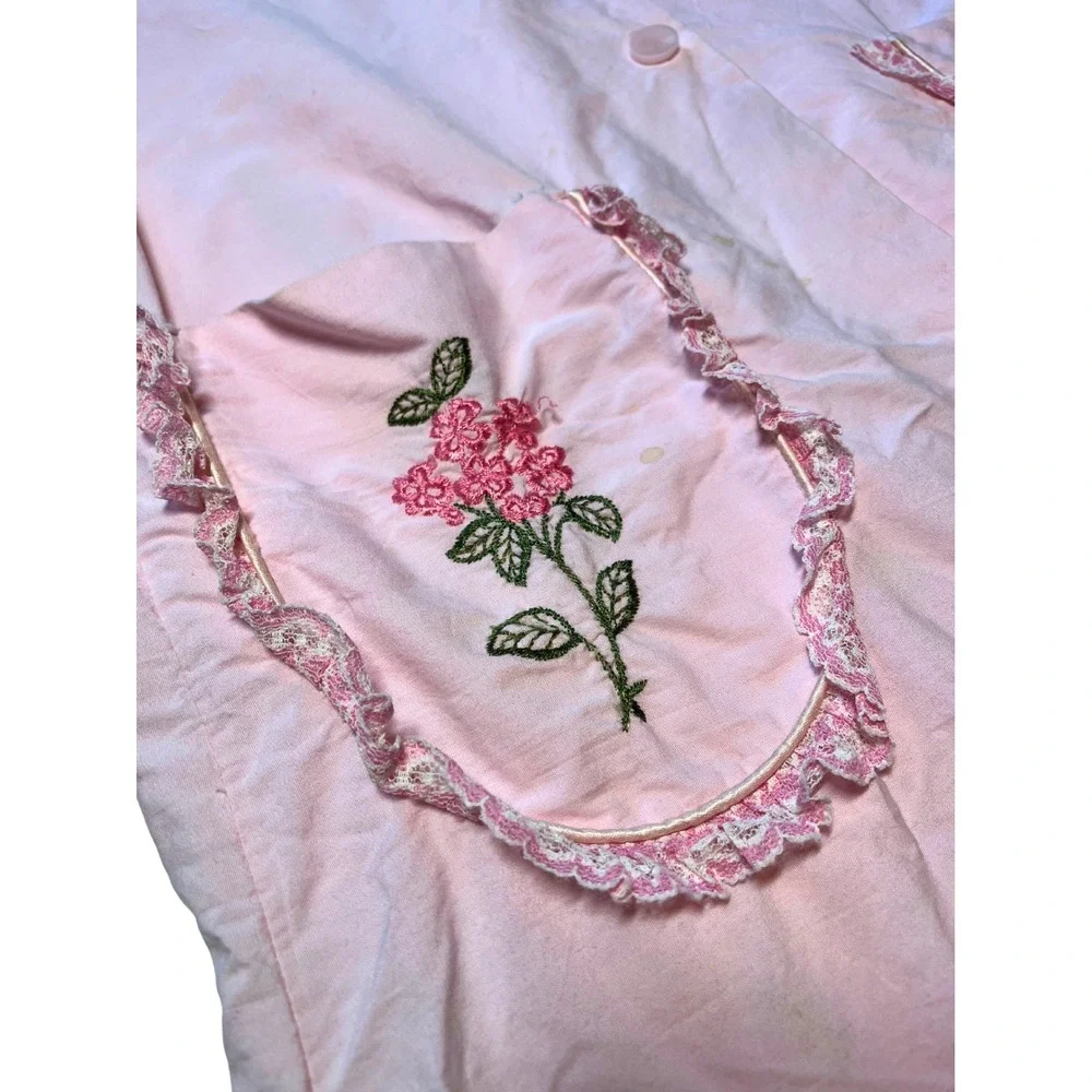 Vintage 1950s Handmade Housecoat Size S Pink Mid Century Modern Coquette Retro